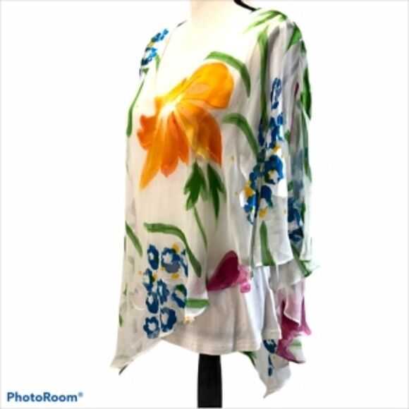 Katherine Barclay Montreal Floral Silk Blend Blouse. Size M. - Picture 2 of 7